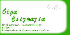 olga csizmazia business card